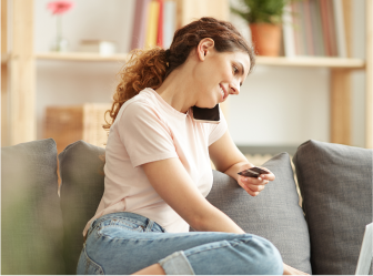 person shopping online, representing the convenience of successful web development and digital marketing for ecommerce